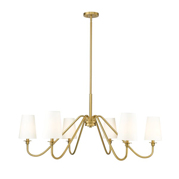 Z-Lite Gianna Chandelier, 6-Light, 46.25 In.W x 20.75 In.H, Modern Gold/White 7509-6-46MGLD - main